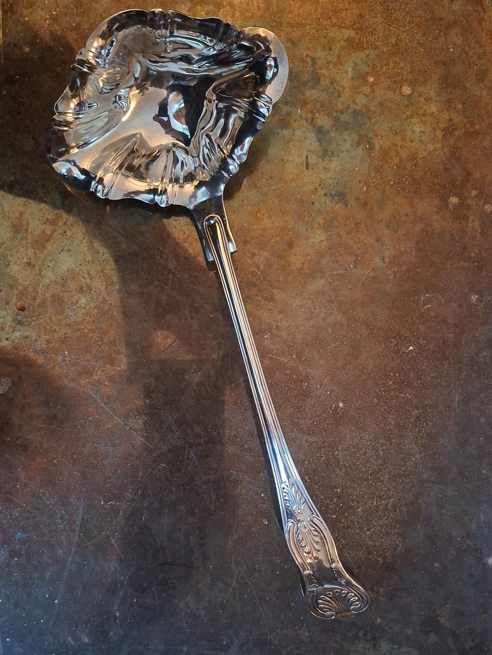 Antique Sheffield Silver Plated Punch Ladle By F. H. S.